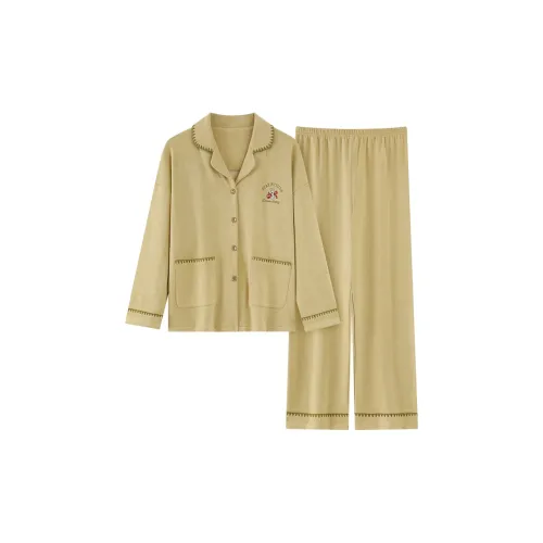 MADALLO Желтый Зеленый Женские Пижамные Комплекты