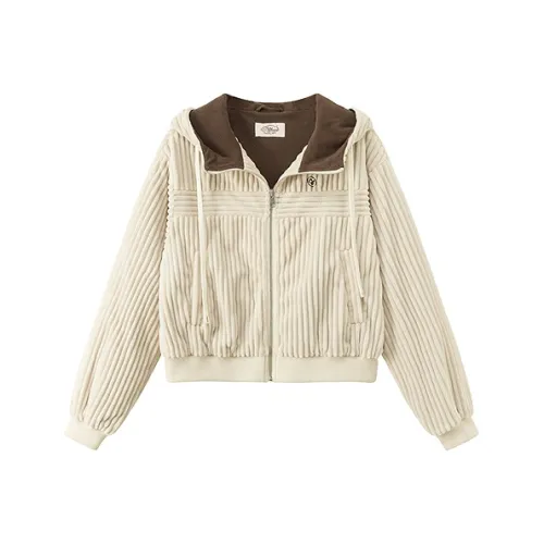 CHUU Абрикос Женские Бархатные Куртки