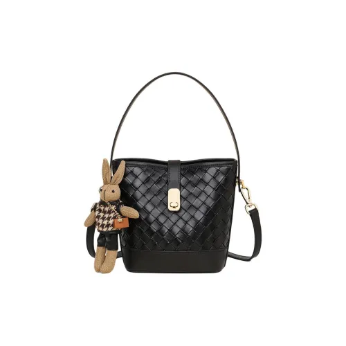 COMELY Коровья кожа Сумка Сумка через плечо Сумка через плечо Стандартная Женская Черная