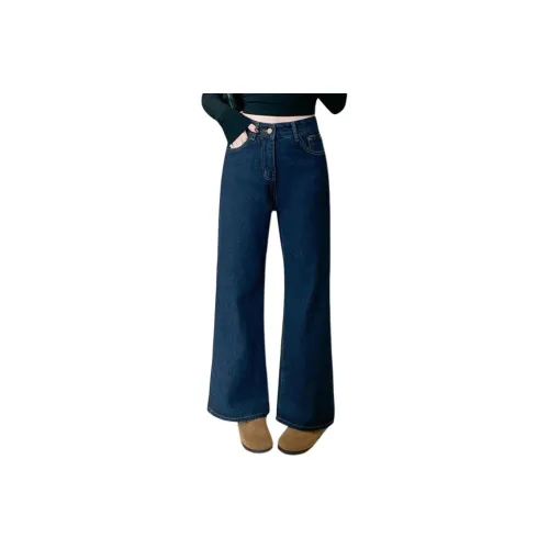 PZHK Темно-синий женский джинсы