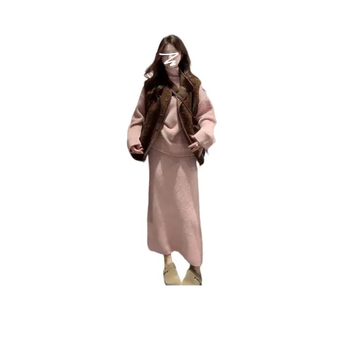 PZHK Розовый комплект Женские Комплекты с юбкой