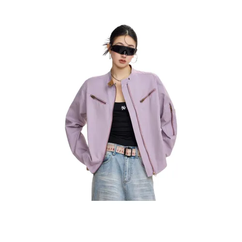 PZHK Фиолетовый Женский Короткий Пальто