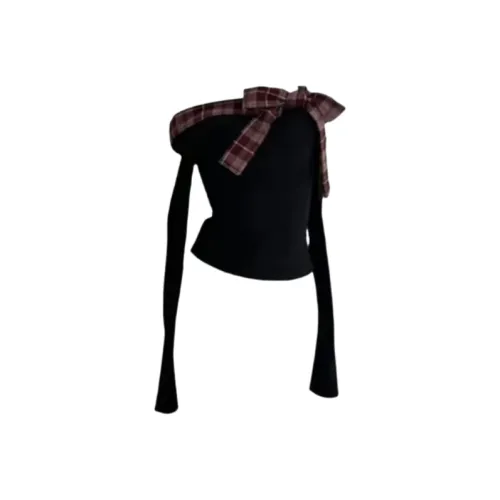 Wang Leshi Черные Женские T-рубашки