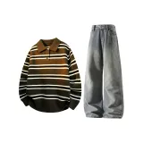 Солёный зелёный топ + жёлтые грязные джинсы