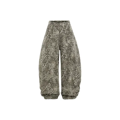 MR NEARLY Белый Леопард С принтом Унисекс Повседневные Штаны