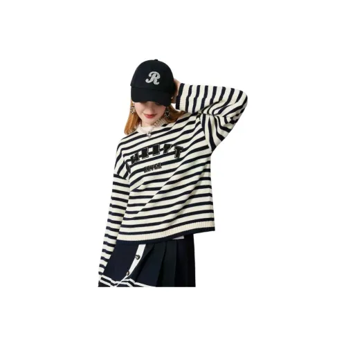 AIVEI Черно-белые полосы Женская трикотажная одежда