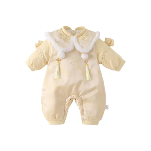 XiaoJinBu Светло-желтые комбинезоны ползунки для малышей