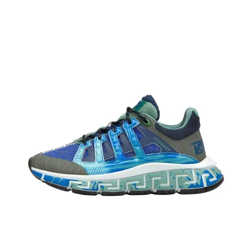 VERSACE Низкий топ обувь на платформе мужская синяя