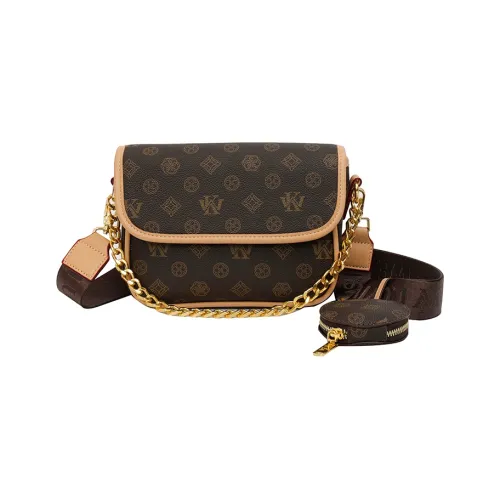 Meter Flip-Flop Маленькая квадратная сумка Сумка через плечо Сумка на плечо Коричневый