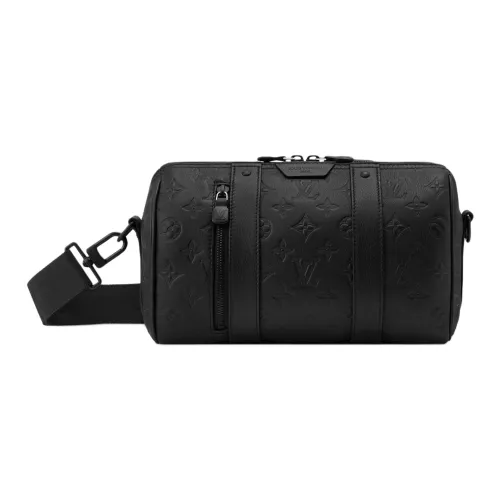 LOUIS VUITTON City Keepall Monogram SHADOW Коровья кожа Сумка через плечо Мужской Черный