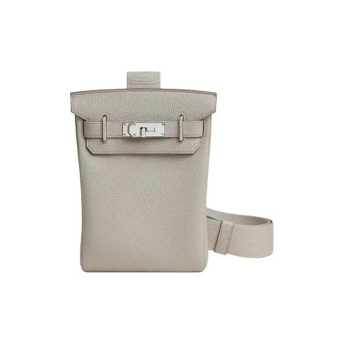 HERMES Hac a Dos Коровья кожа Togo Сумка через плечо Маленькая Унисекс 8L Бетон Бетонный серый