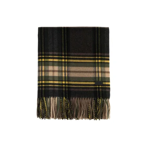 SAINT LAURENT Кашемировые вязаные шарфы Женские Темно-коричневый