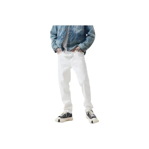 NITENG Белый Мужской Джинсы