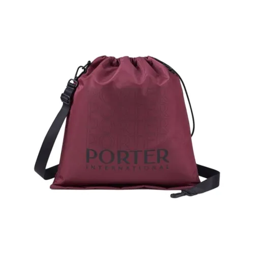 PORTER Нейлоновая сумка через плечо унисекс бордовый