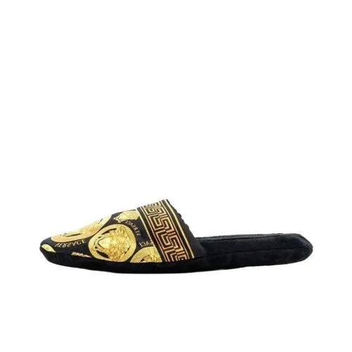 VERSACE Medusa Stylish Sandals Women's Black Gold VERSACE Медуза Стильные Сандалии Женские Черное Золото