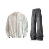 Айвори Белый Топ + Черный Серый Брюки