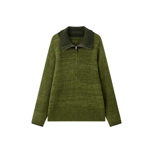 PEACEBIRD Оливково-зеленый Женский Трикотаж