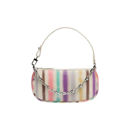 By Far Mini Rachel Кожа Сумка на плечо Сумка Сумка через плечо Мини Женская Белый Цвет Полосы