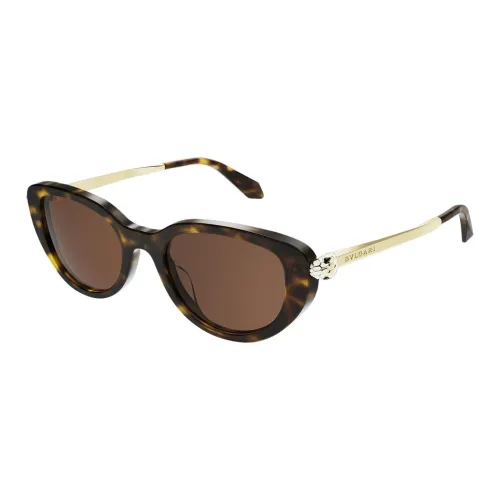 BVLGARI Serpenti Series Ацетат OVAL SUNGLASSES Унисекс Золотой Черепаховый