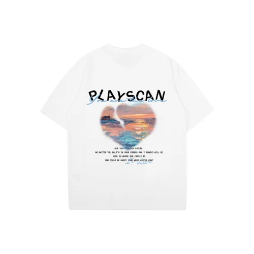 PLAY SCAN Рукав с спущенным плечом Короткий рукав Т-рубашка Унисекс