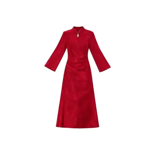 COVT Длинное платье с длинными рукавами женское