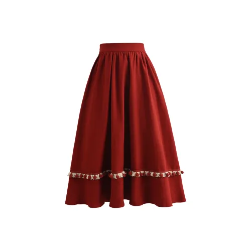 SNBL Красный Женские Повседневные Длинные Юбки