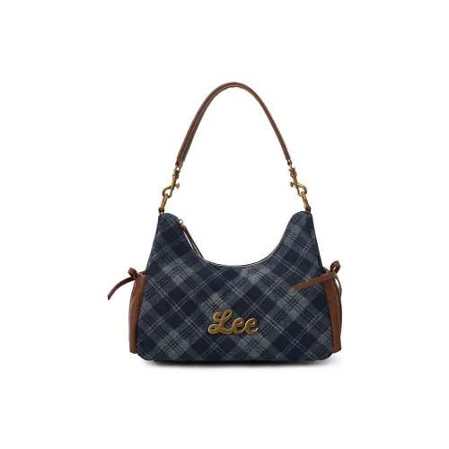 Lee ПУ (полиуретан) текстильная смесь сумка через плечо стандартная женская синяя клетка и коричневый желтый клетка и синий