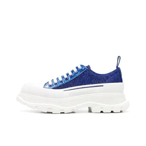 Alexander McQueen Tread Slick Low Топ Повседневная обувь Женская Белая Синяя