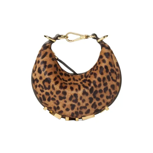 FENDI fendigraphy Телячья кожа Сумка Женская Коричневая