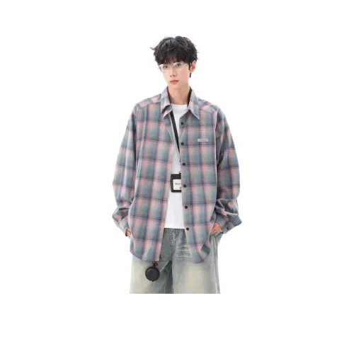 TUOFEI Синий Розовый Унисекс Рубашки