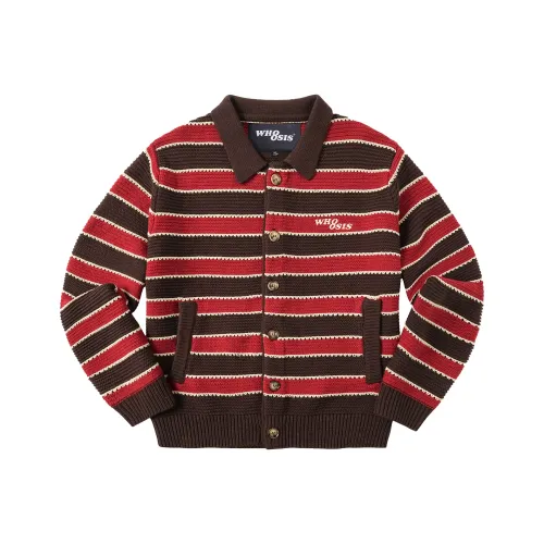 WHOOSIS Красный кофе Полосы Унисекс Свитеры