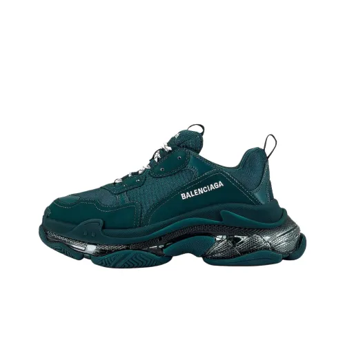 Balenciaga Triple S Low Топ Толстая подошва Кроссовки Мужские Зеленые