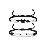 Котенок Браслет-шнурок Парный (Белый кот + Черный кот)