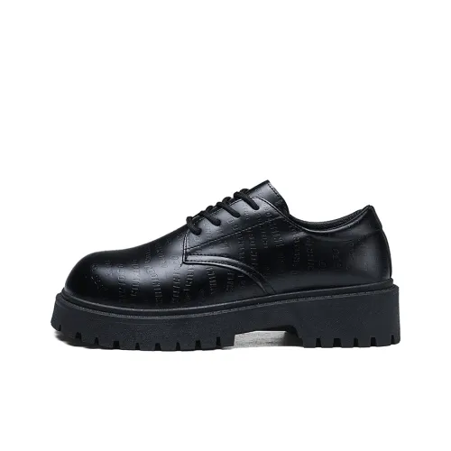 JX Chunky Derby Обувь Повседневная Кожаная Мужская Черная