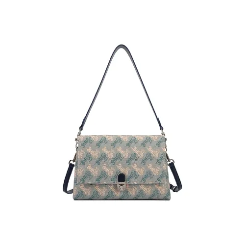 Jacoponnus Сумка через плечо из коровьей кожи большая женская Carriage королевский синий