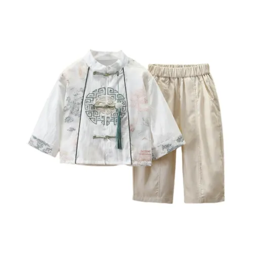 GOYN Одежда Комплекты Белый топ + Хаки низ Предшкольные костюмы в стиле Тан