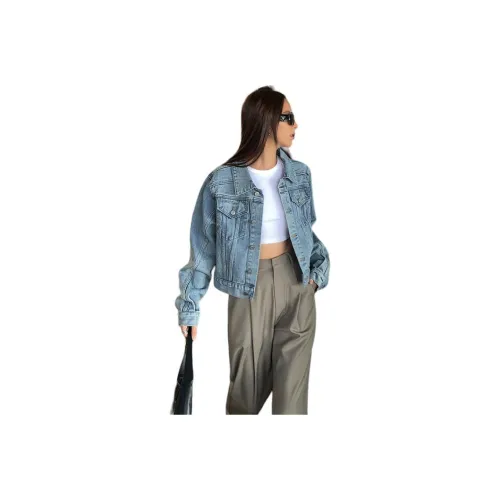 YICHEN Синий Женские Джинсовые Куртки