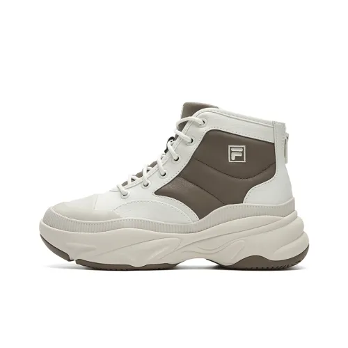 FILA BREAD Противоскользящий и Износостойкий визуально увеличивает рост MID Топ Повседневная обувь Женская Коричневый Белый