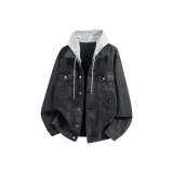 Чёрный с серым капюшоном