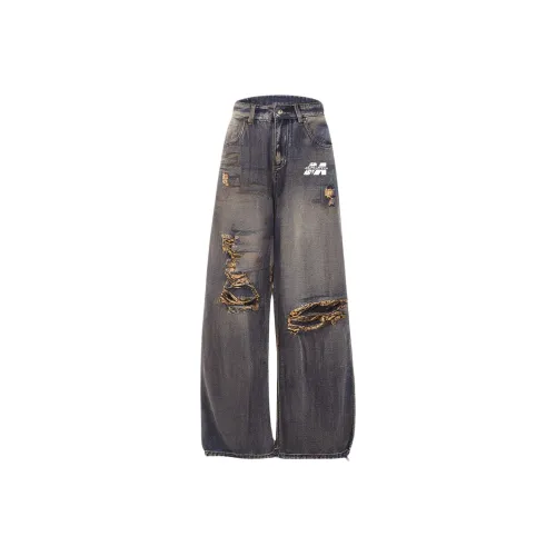 MUSCLETECH Винтажные синие унисекс джинсы