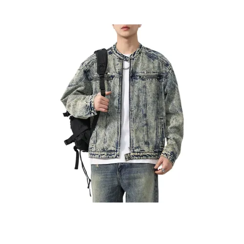 ZENGZHI Denim Jacket Loose Fit Straight Fit Unisex ZENGZHI Деним Куртка Свободного кроя Прямого кроя Унисекс