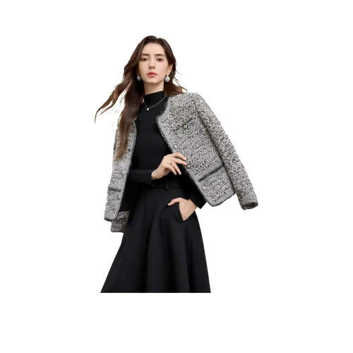 TOUCH Укороченное пальто женское серо-черное