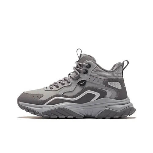 Erke Fire Wild 3 Thermal Cushioning Anti-slip High Top Casual Men's Snow Gray Quiet Gray