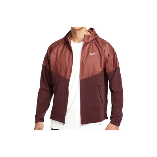 nike MILER Яркий Бордово-красный Мужские беговые Куртки