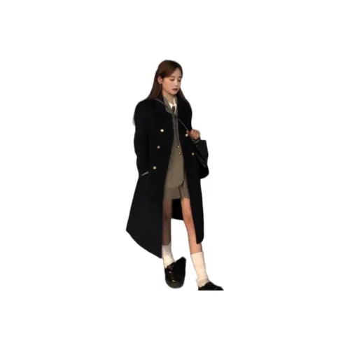 Черная подкладка Wa утолщенное шерстяное пальто женское пальто