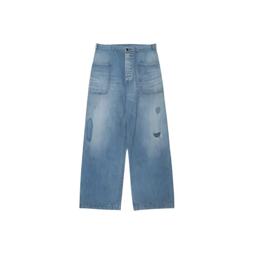Bowwow SS25 USN M44 DUNGAREE TROUSERS Боковая сторона Бесшовный Джинсы Унисекс
