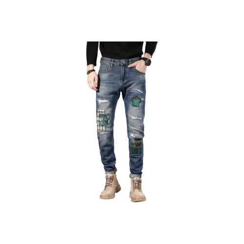 ZMHT Blue Unisex Jeans ZMHT Синий Унисекс Джинсы