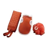 Скрабирующие полотенца, набор из трех предметов, кирпично-красный