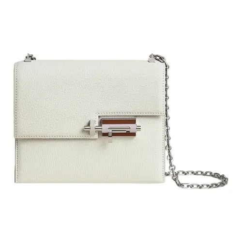 HERMES Verrou Mysore Chevro Сумка через плечо Женская Гриб Белый