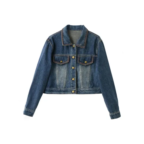 Devanro Синий Женские Джинсовые Куртки